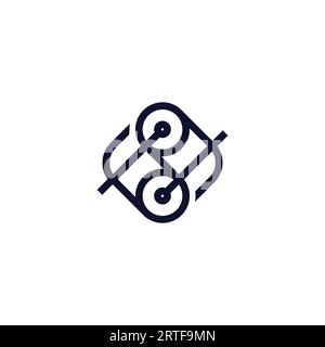 lever tool abstract simple geometric logo vector Stock Vector