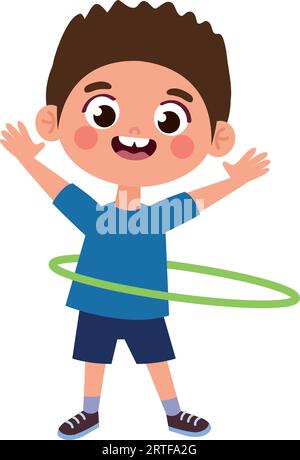 cute kid with ula ula Stock Vector