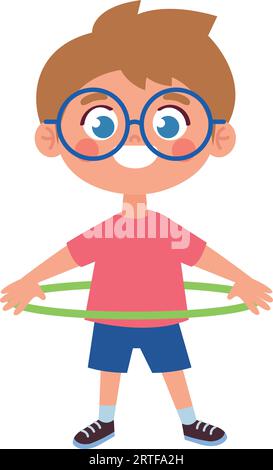 boy playing with ula ula Stock Vector