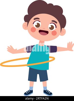 happy boy with ula ula Stock Vector