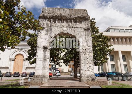 Aix-Les-Bains, France. 6th June, 2023. Arch of Campanus, 1st century Roman funerary in Aix-les-Bains, Savoie, France. Stock Photo