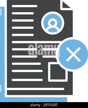 Document Rejected Icon image. Suitable for mobile application. Stock Vector
