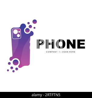 Smartphone Logo, Communication Electronics Vector, Modern Phone Design, For Company Brand Symbol Stock Vector