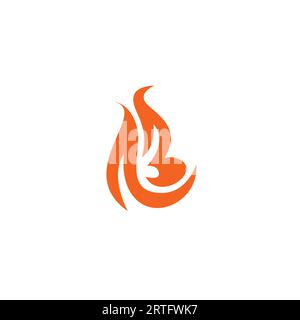 AB Fire Logo Design. Bonfire Vector Stock Vector