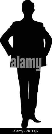 Standing man silhouette or vector file Stock Vector