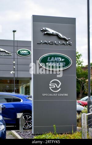 Jaguar Land Rover showroom, Lower High Street, Watford, Hertfordshire, England, UK Stock Photo