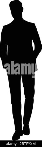 Dapper Man in Suit silhouette Stock Vector
