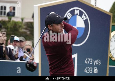 Wentworth, Surrey, UK. 13th Sep, 2023. Rory McIlroy tees off to start his round at the Pro-Am at the BMW:PGA golf Championship at The Wentworth Club. OPS: Credit: Motofoto/Alamy Live News Stock Photo