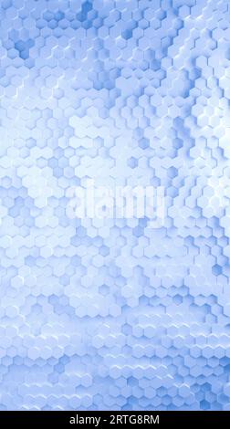 Bright white abstract hexagon wallpaper. Tech wall white, fashion concept. 3d rendering. Stock Photo