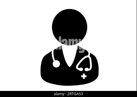 Doctor icon on isolated white background Stock Photo - Alamy