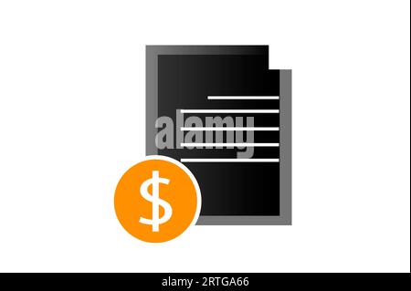 File, document, finance icon on white background isolated. Stock Photo