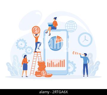 Financial transactions, non-cash payment transactions. NFC payment system, flat vector modern illustration Stock Vector