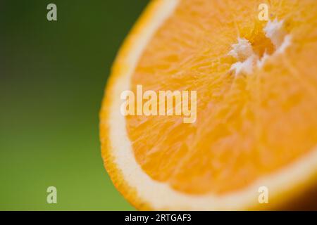 Detail of half of an orange Stock Photo