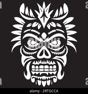 Polynesian tiki mask vector icon. Simple illustration of polynesian tiki mask vector icon for web design isolated Stock Vector