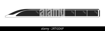 Modern high speed train flat monochrome isolated vector object Stock Vector
