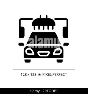 2D glyph style car wash icon Stock Vector