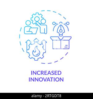 2D gradient thin line icon increased innovation concept Stock Vector