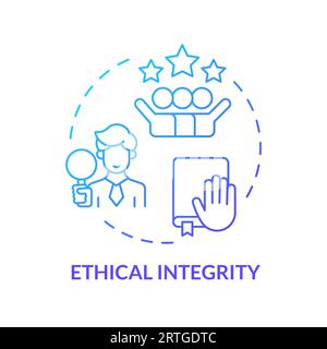 2D gradient thin line icon ethical integrity concept Stock Vector