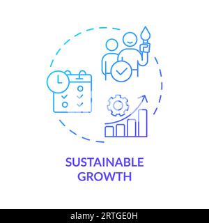 2D gradient thin line icon sustainable growth concept Stock Vector