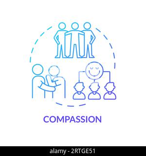 2D gradient thin line icon compassion concept Stock Vector