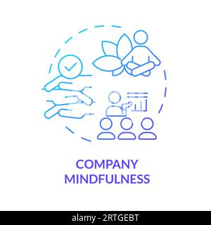 2D gradient thin line icon company mindfulness concept Stock Vector