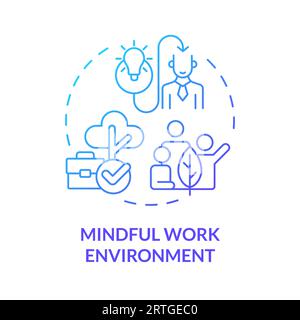 2D gradient line icon mindful work environment concept Stock Vector