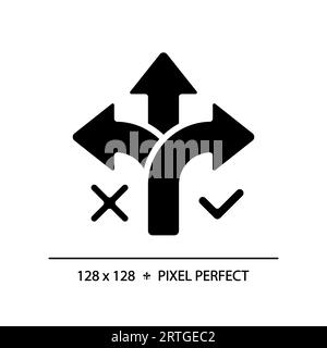 2D glyph style black correct way icon Stock Vector