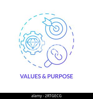 2D gradient thin line icon values and purpose concept Stock Vector