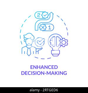 2D gradient line icon enhanced decision making concept Stock Vector