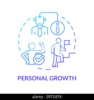 2D gradient thin line icon personal growth concept Stock Vector