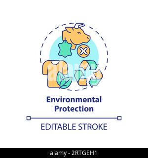 2D customizable line icon environmental protection concept Stock Vector