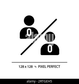 2D glyph style people comparison icon Stock Vector