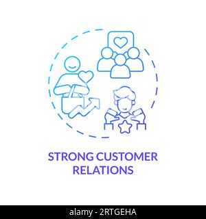 2D gradient line icon strong customer relations concept Stock Vector