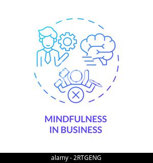2D gradient line icon mindfulness in business concept Stock Vector