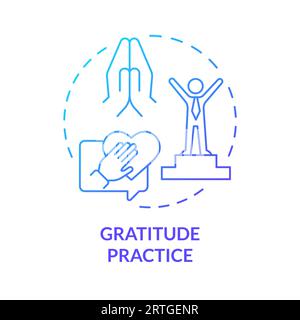 2D gradient thin line icon gratitude practice concept Stock Vector