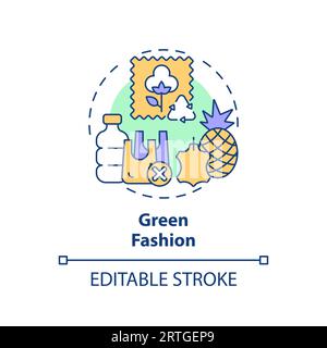 2D customizable thin line icon green fashion concept Stock Vector