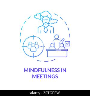 2D gradient line icon mindfulness in meetings concept Stock Vector