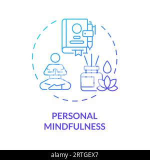 2D gradient thin line icon personal mindfulness concept Stock Vector