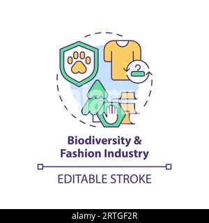 2D thin line icon biodiversity and fashion industry concept Stock Vector