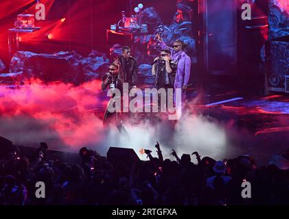 Newark, USA. September 12th, 2023. A Boogie wit da Hoodie, Swae Lee, Metro Boomin and NAV perform at the 2023 MTV Video Music Awards, the Prudential Center, New Jersey. Credit: Doug Peters/EMPICS/Alamy Live News Stock Photo