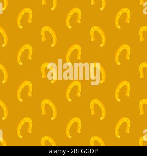 Horseshoe pattern seamless. Horseshoe symbol of happiness. Stock Vector