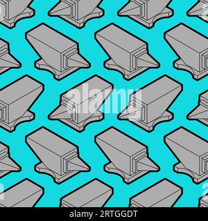Anvil pattern seamless. Blacksmith tool background. Vector texture Stock Vector