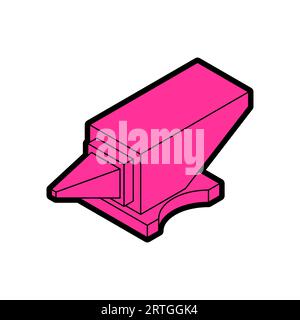 Pink Anvil for women isolated. Blacksmith tool. Vector illustration Stock Vector