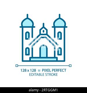 2D editable thin line religious building icon Stock Vector Image & Art ...