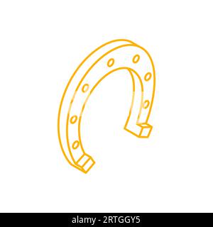 Golden horseshoe is a symbol of happiness. Stock Vector