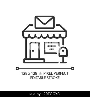 2D editable thin line post office icon Stock Vector