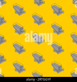 Anvil pattern seamless. Blacksmith tool background. Vector texture Stock Vector