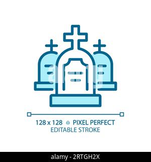 2D editable thin line tombstone icon Stock Vector