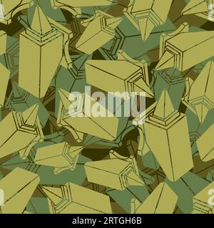 Anvil Military pattern seamless. Blacksmith tool Army background. Soldier Protective Hunting texture Stock Vector