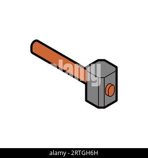 Blacksmith's hammer isolated. Blacksmith's sledgehammer. Blacksmith tool Vector illustration Stock Vector
